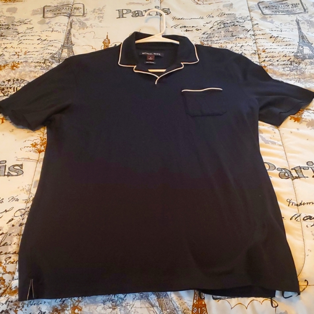 Michael Kors Mens Black Polo Shirt M